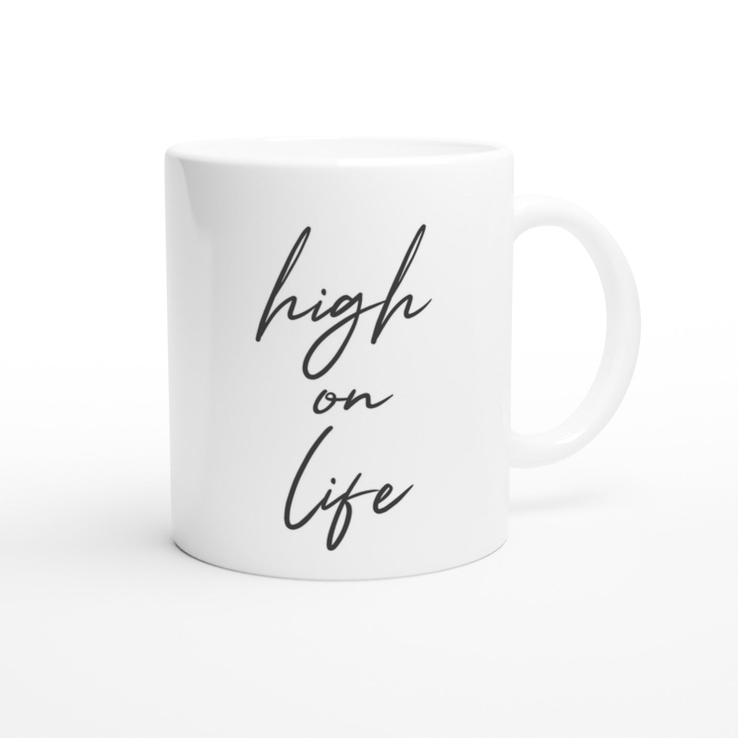 High On Life White 11oz Ceramic Mug - Print Material - BuskDiego