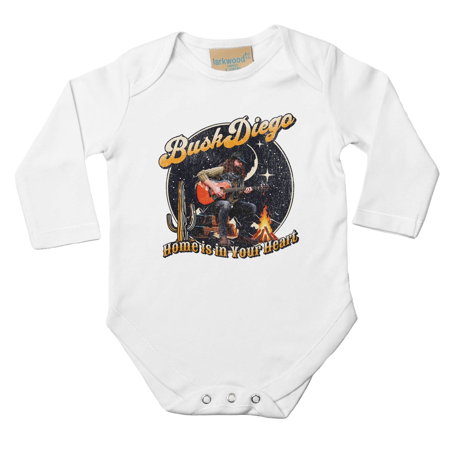 Home Is In Your Heart Baby Long Sleeve Bodysuit - Print Material - BuskDiego