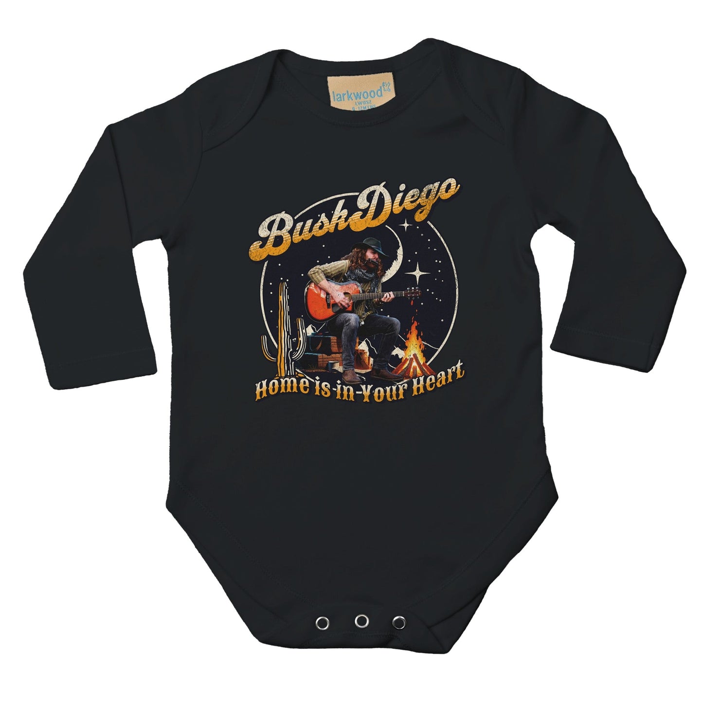 Home Is In Your Heart Baby Long Sleeve Bodysuit - Print Material - BuskDiego