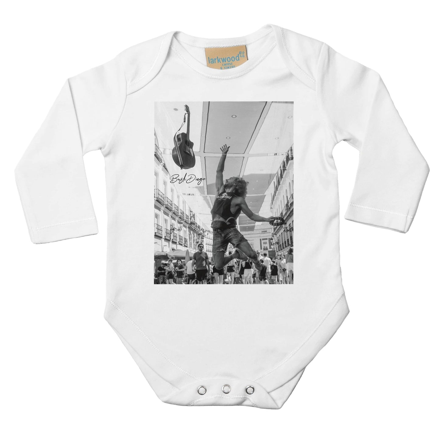 Living The Dream Baby Long Sleeve Bodysuit - Print Material - BuskDiego
