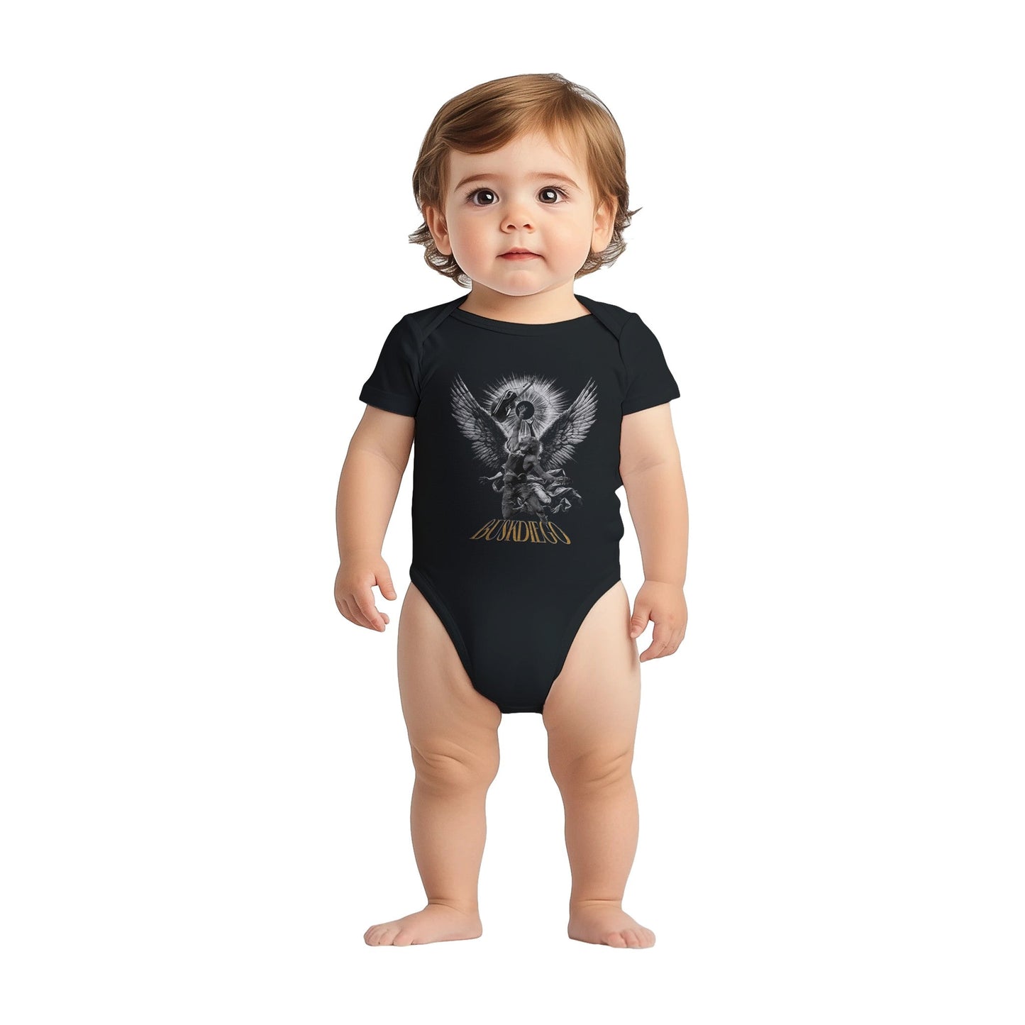 Living The Dream Baby Short Sleeve Bodysuit - Print Material - BuskDiego