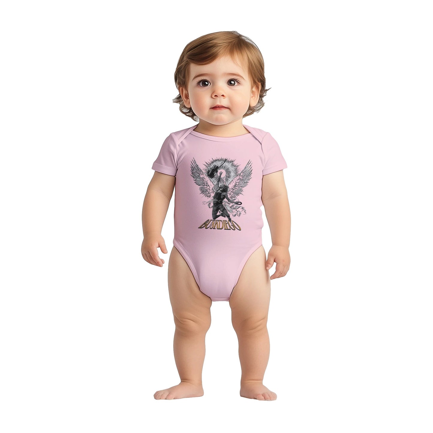 Living The Dream Baby Short Sleeve Bodysuit - Print Material - BuskDiego