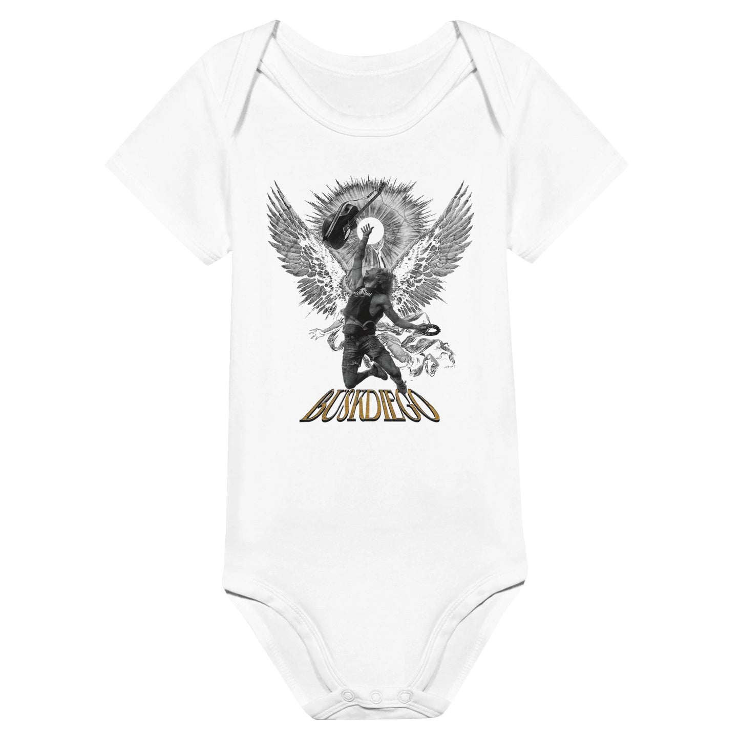 Living The Dream Baby Short Sleeve Bodysuit - Print Material - BuskDiego