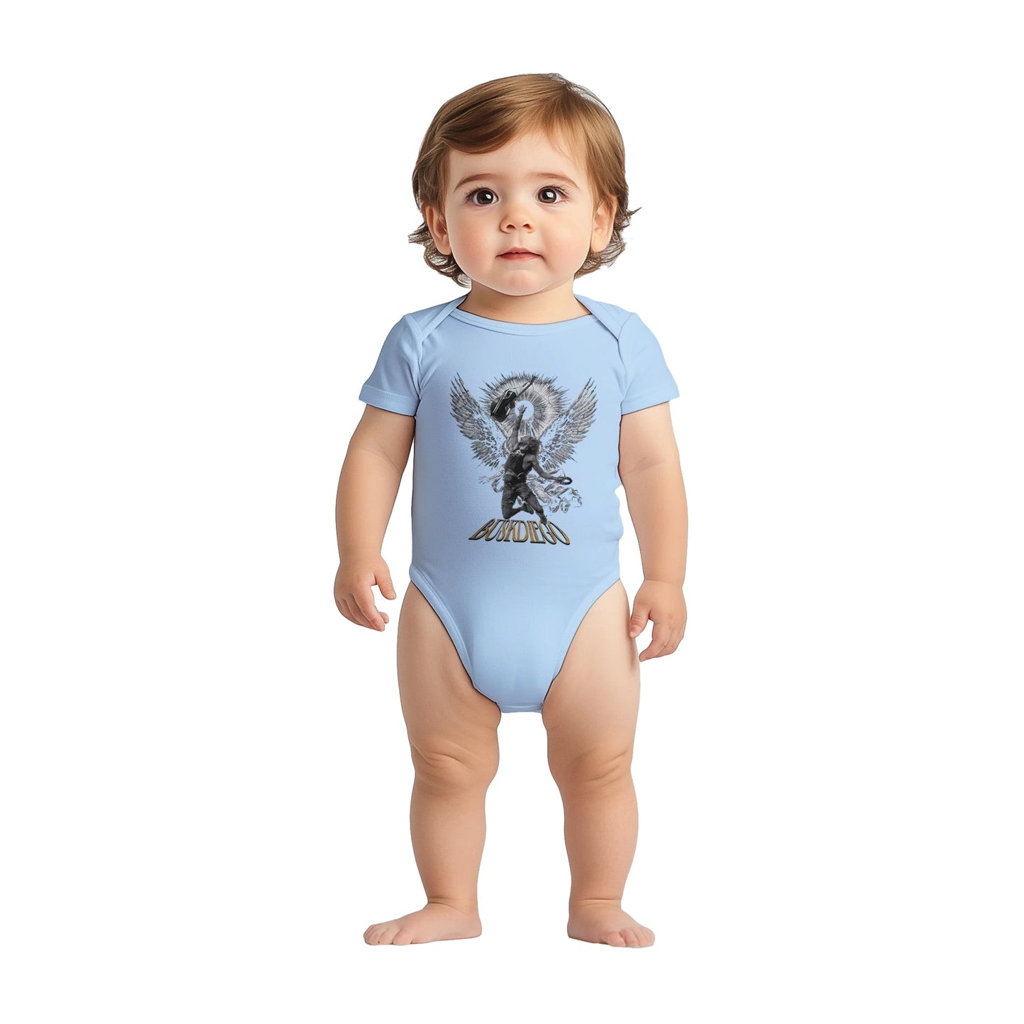 Living The Dream Baby Short Sleeve Bodysuit - Print Material - BuskDiego